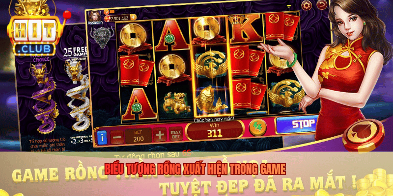 Thần Rồng - Không Gian Quay Hũ Huyền Thoại Tại Hitclub Biểu tượng rồng xuất hiện trong game